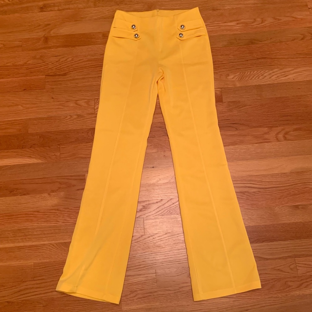 Stylish Yellow High-Waisted Pants